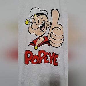 Classic White Popeye  T-Shirt 3XL